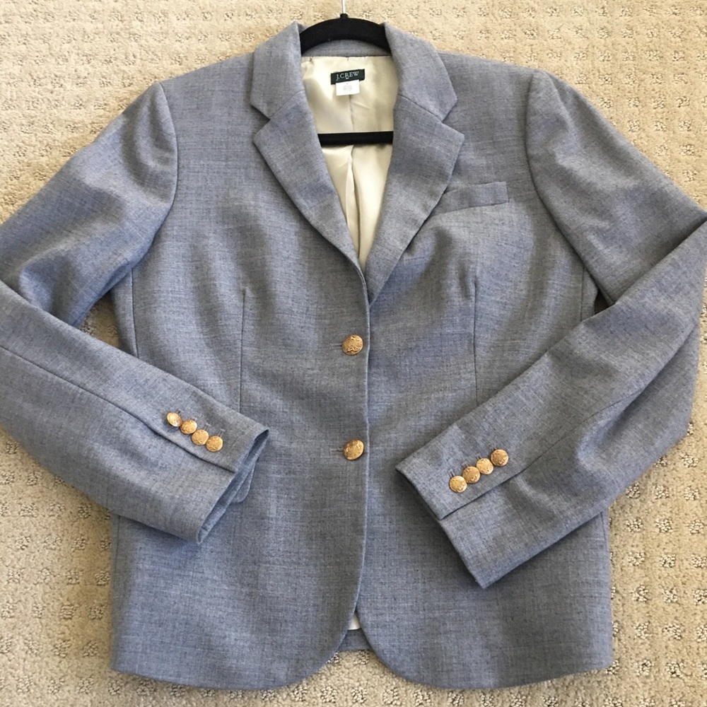 J. crew grey wool school boy blazer.